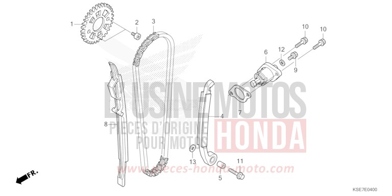 NOCKENWELLENKETTE/SPANNVORRICHTUNG von CRF150R "Big Wheels" EXTREME RED (R292) von 2022